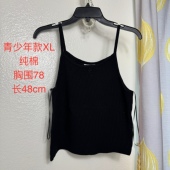 清仓清仓美国直邮纯棉黑色针织吊带断码