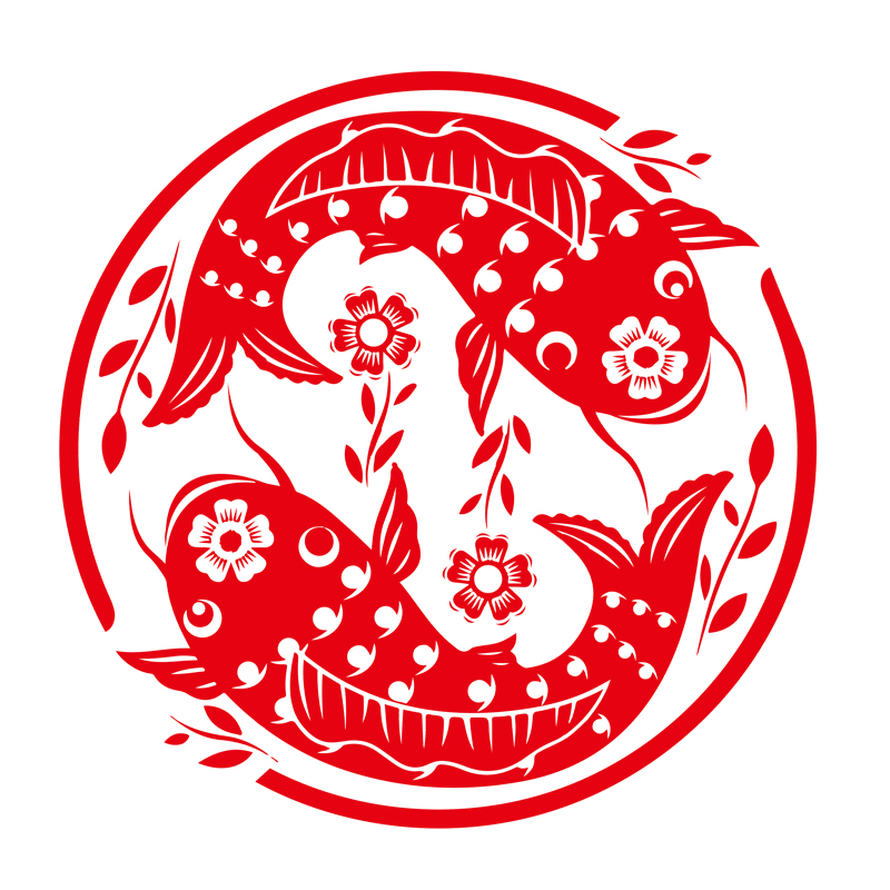 鱼窗花年年有余静电贴纸双鱼剪纸乔迁入宅玻璃贴新年春节装饰水贴