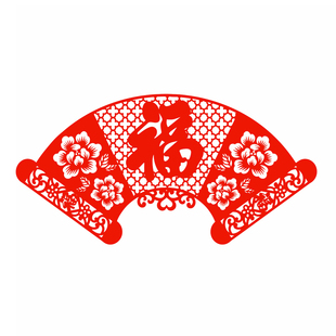 福字剪纸窗花静电贴纸扇形大福贴画玻璃门窗户2026马年新年春节