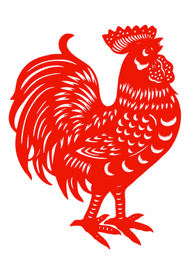 生肖鸡窗花静电贴纸大吉大利玻璃门窗户贴画双面红色新年2026春节