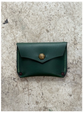 一物系列 意大利硬植鞣革 绿色卡包 钱包