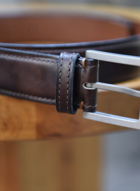 Another 3.5cm 纯钛皮带扣 意大利博物馆小牛皮 双面腰带 手工