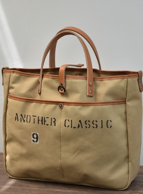 23SS 推广款 ANOTHER九周年推广款 托特包军布帆布阿美咔叽旅行袋