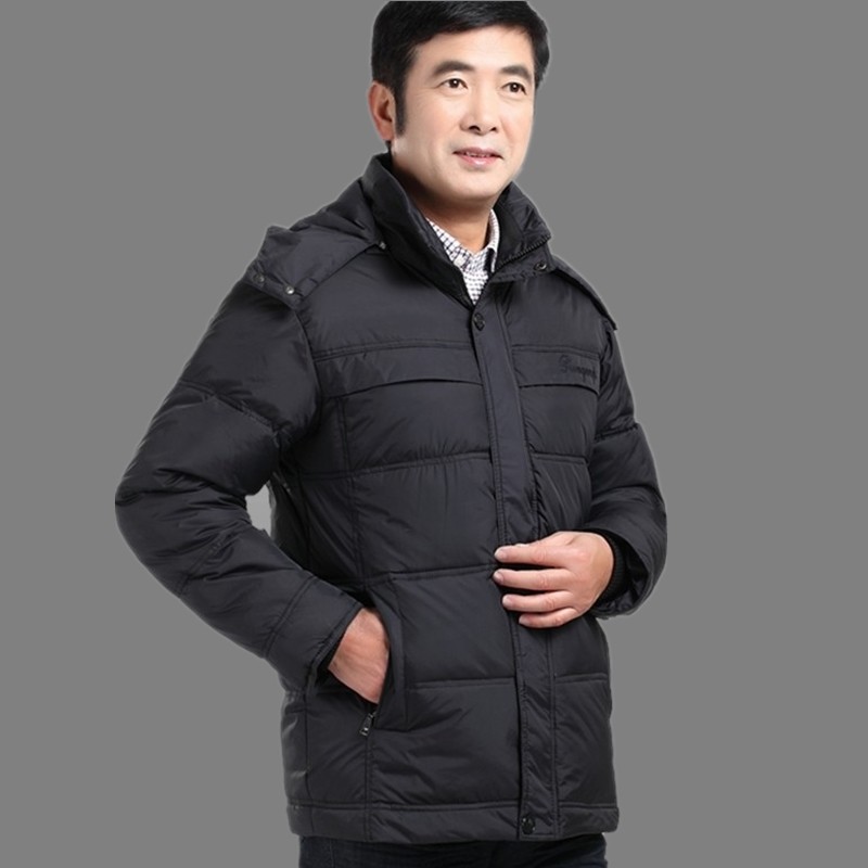 中老年羽绒服男短款加厚大码爸爸装老年人冬装防寒服外套