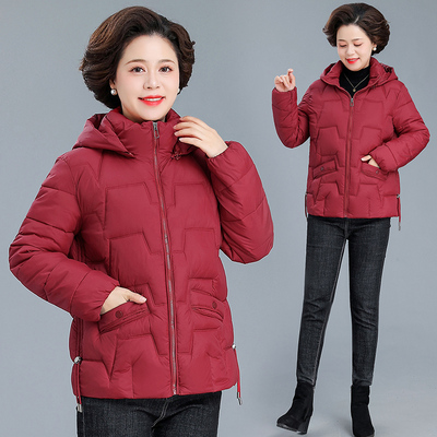 棉衣短款外套女中老年妈妈装棉服