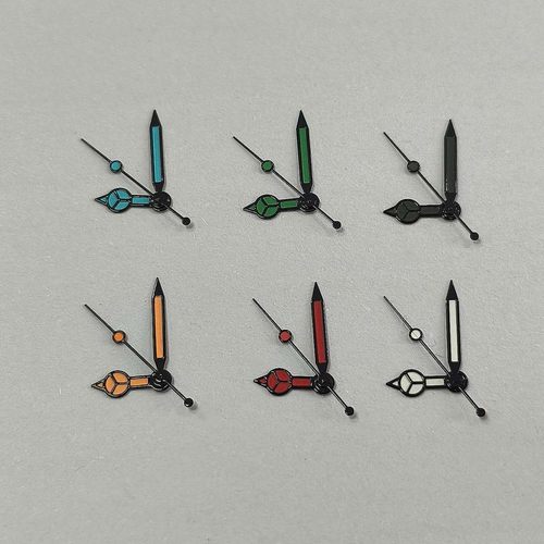 绿夜光奔驰针银边黑边红蓝绿橙灰边白色适合装日本NH35/36/4R机芯