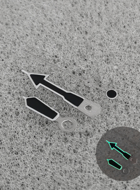 改装手表配件指针三针白边黑色绿夜光表针 适用NH35/36/4R/S7机芯