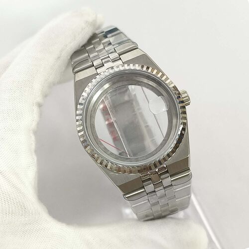 手表配件39.5MM牙圈表壳透底放大镜+表针蓝宝石适合NH35/36机芯