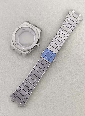 41mm八角壳手表配件精钢表壳玫金钢蓝色适合装NH35/36机蓝宝镜面