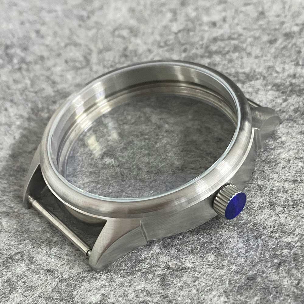 42MM 磨砂透底表壳 青蛙腿型 适合装配ETA6497 海鸥ST36机芯