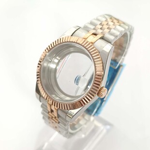 表配件41mm间玫狗牙圈表壳+带透底蓝宝镜面放大镜款适装8285机芯