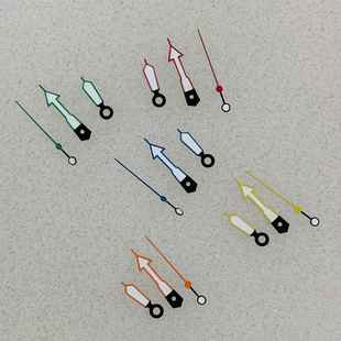 新款彩边红绿黄蓝橙色指针绿夜光三针表针适配日本NH35/36/4R机芯