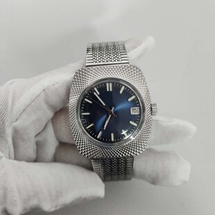 男士手表36.5mm几何设计矿物质泡泡镜面绿夜光表盘搭载NH35A机芯