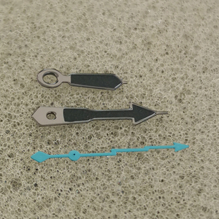 改装手表配件指针全黑表针微弱绿夜光闪电秒适合NH35/364R/7S机芯