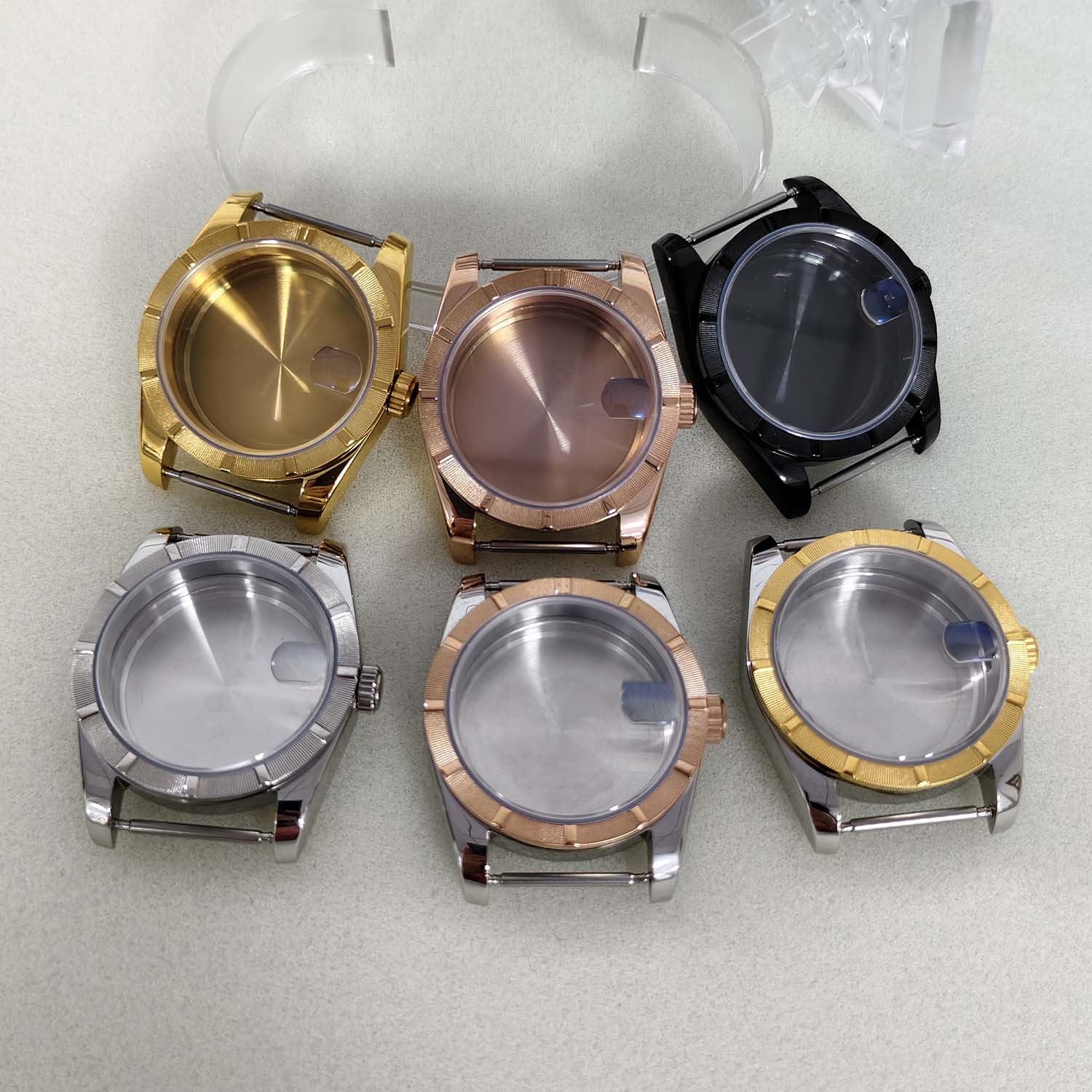 39/36mm 表壳新款不锈钢竖条蓝宝石玻璃适装NH35/36/4R36/7S机芯