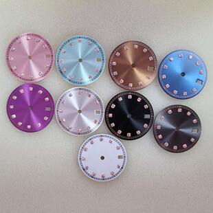 新款 日本NH35NH36自动机 手表配件石仔28.5mm玫金边表盘太阳纹改装