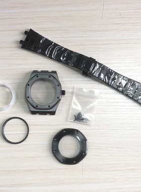 改装 41mm黑壳+带+內影蓝宝玻璃 适装NH35机芯 适配28.5mm表盘