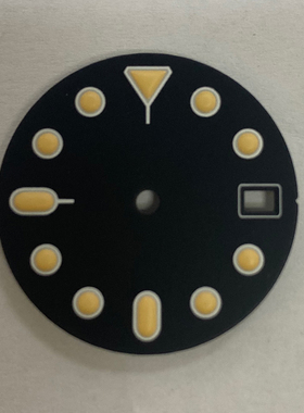 橙色 单双日历改装表盘 日本C3夜光 28.5mm适合装NH35/NH36机芯