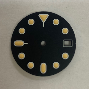 橙色 单双日历改装表盘 日本C3夜光 28.5mm适合装NH35/NH36机芯