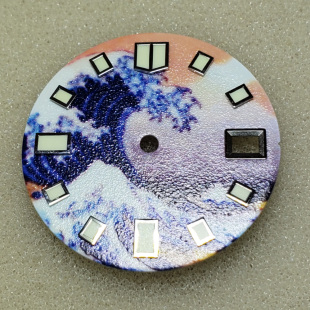 手表配件字面表盘全夜光神奈川冲浪适配直径28.5mm精工所有手表盘