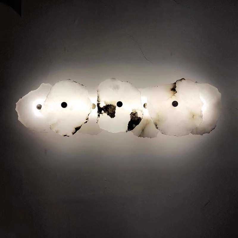 天然云石壁灯设计师客厅卧室背景灯样板房餐厅走廊装饰灯led灯