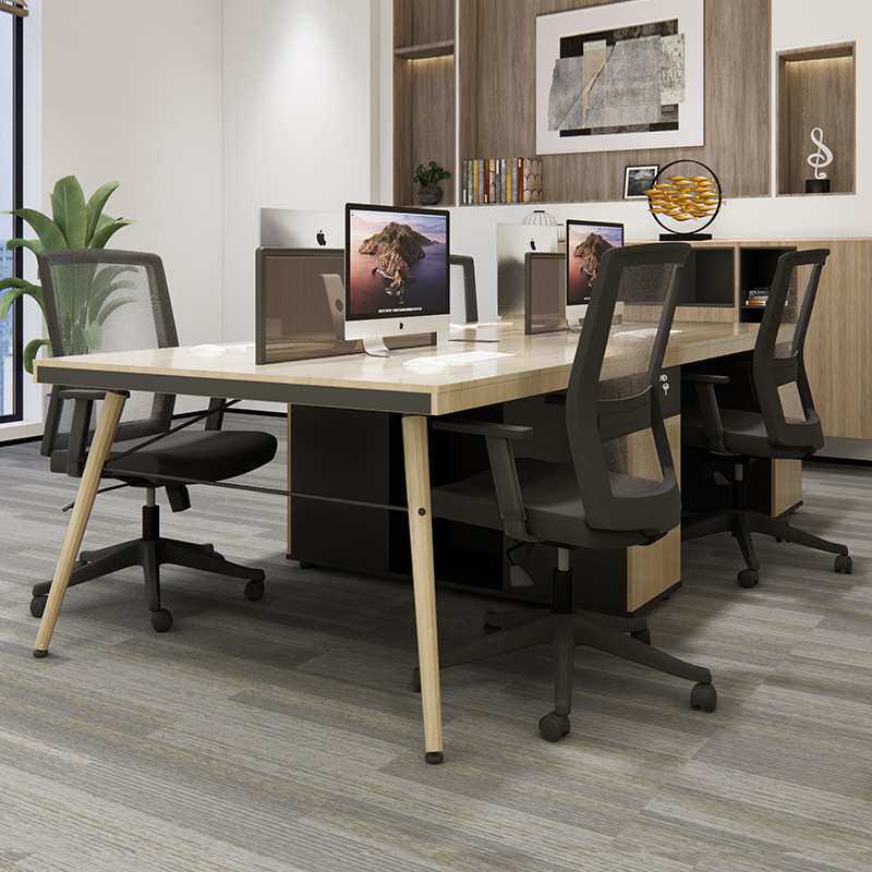 职员办公桌椅组合简约北欧6人位办公室屏风桌4人多人工位办公家具