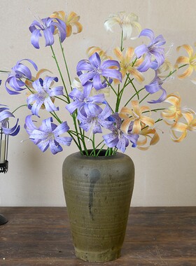 仿真花金百合3D胶片手感装饰摆件