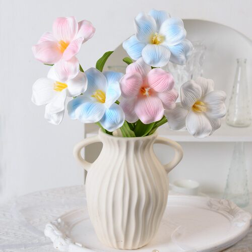仿真花pu布朗尼郁金香假花装饰花