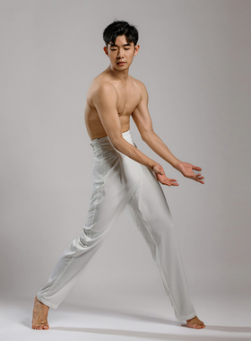 D386舞蹈裤高腰铅笔裤现代芭蕾舞蹈穿搭演出服练功服新款男胡沈员