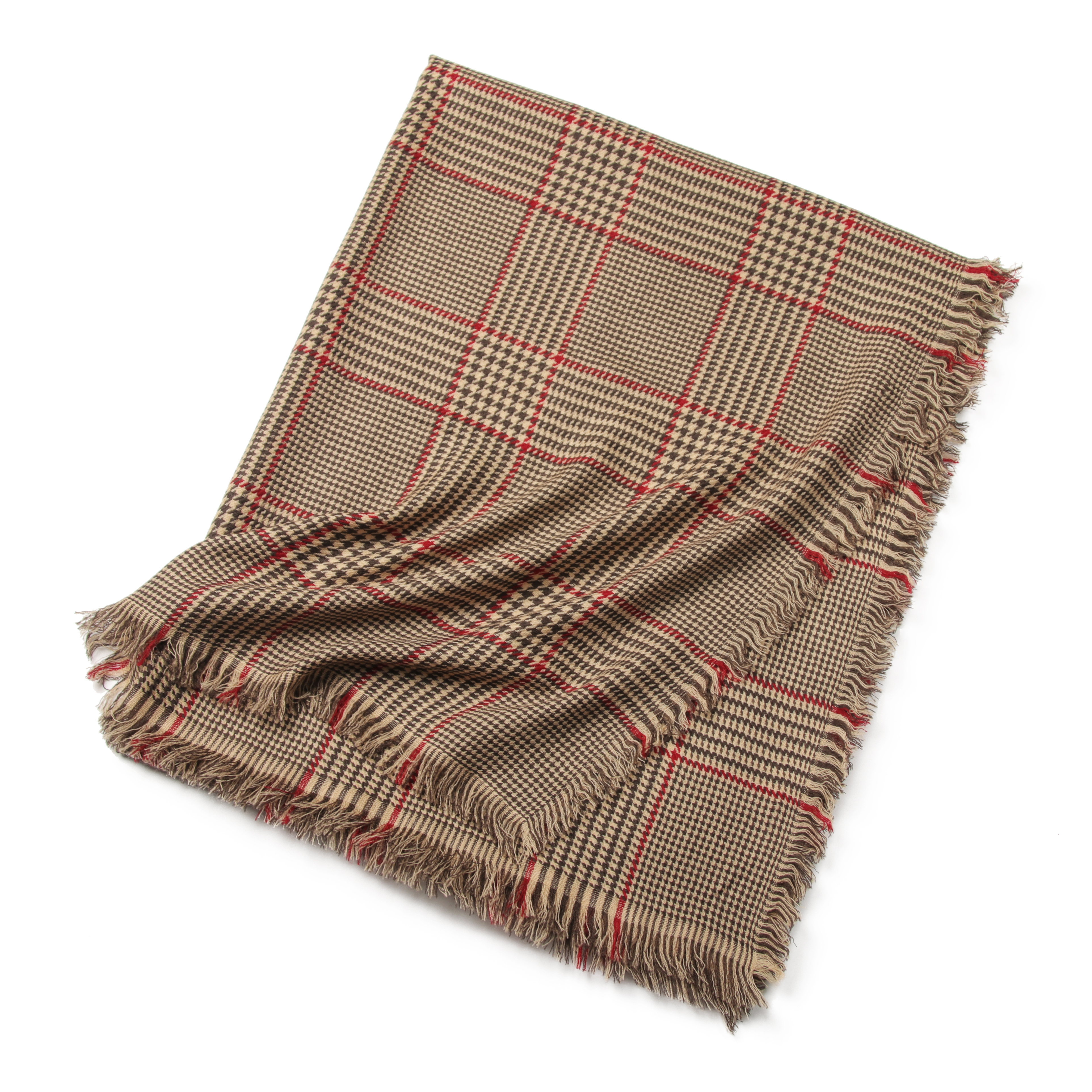 （9）【山羊绒千鸟格围巾】内蒙古精纺披肩两用款羊绒围巾