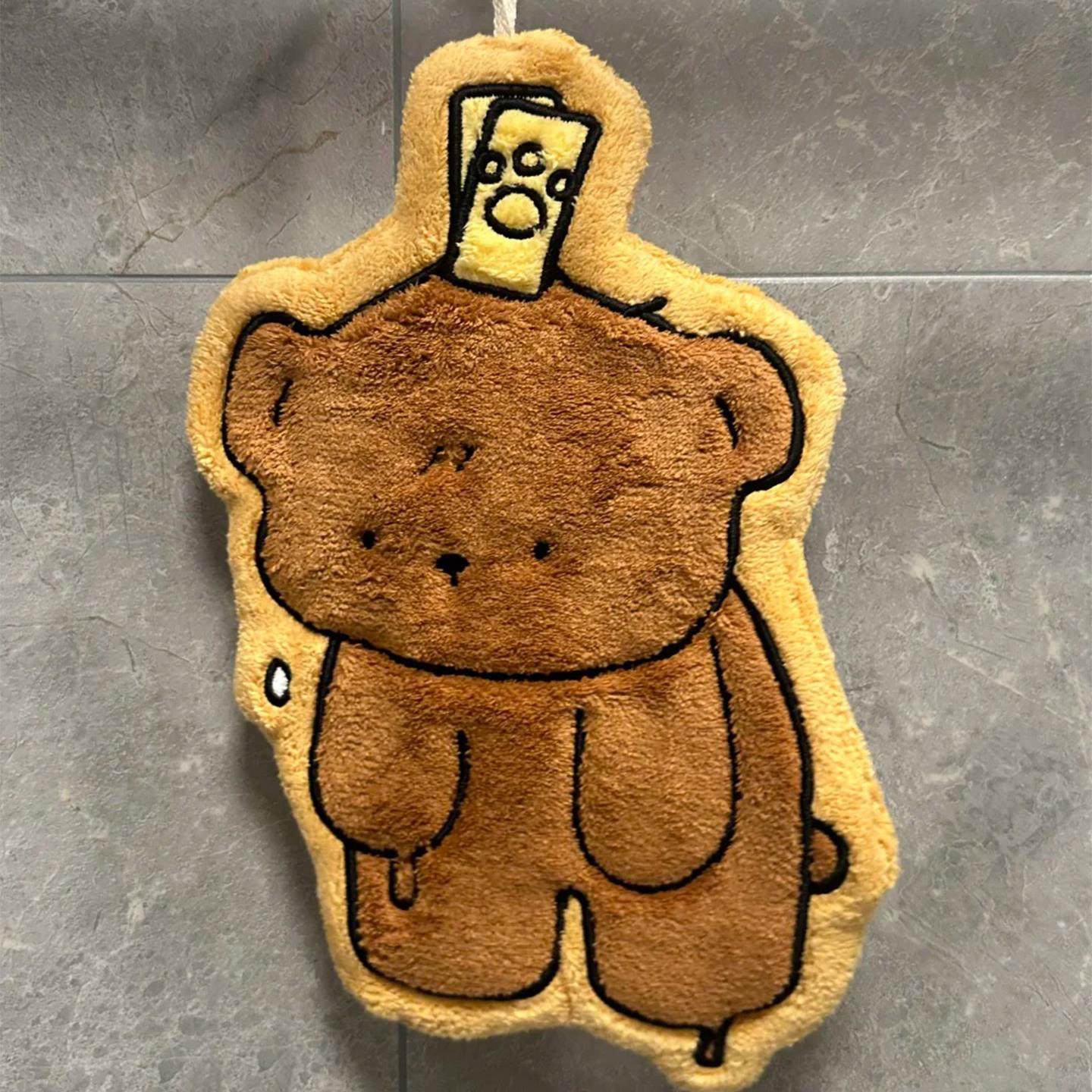 夹子小熊擦手巾挂式可爱超强吸水加厚珊瑚绒厨房卫生间专用浴室,居家日用,布艺蛋糕/蛋糕毛巾,淘宝优惠券,粉丝福利购,淘宝优惠卷