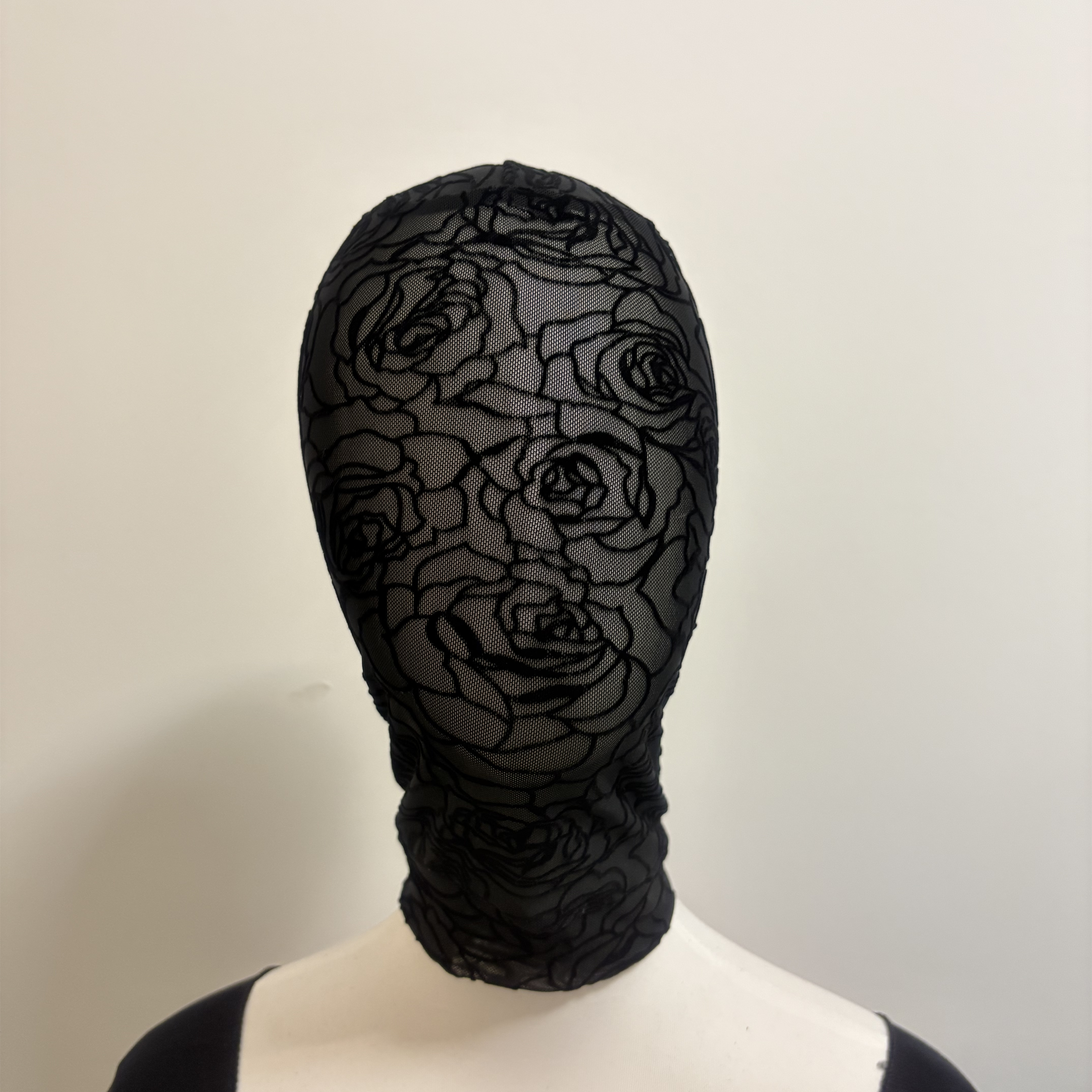 蕾丝花纹头套面罩弹力全包面具漏嘴女生戴蒙面角色性感演出cos道