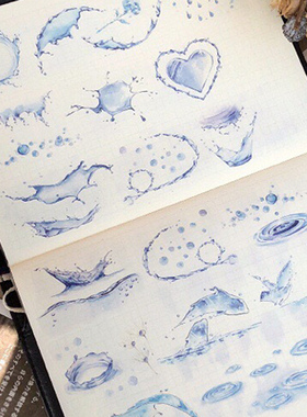 【祈鸟】老台产ky文创你家系列之·水源特油和纸胶带分装装饰贴纸