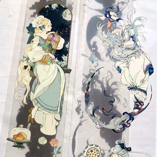【祈鸟】人鱼小姐 古堡少女迷雾森林贝壳镭射pet人物和纸胶带分装