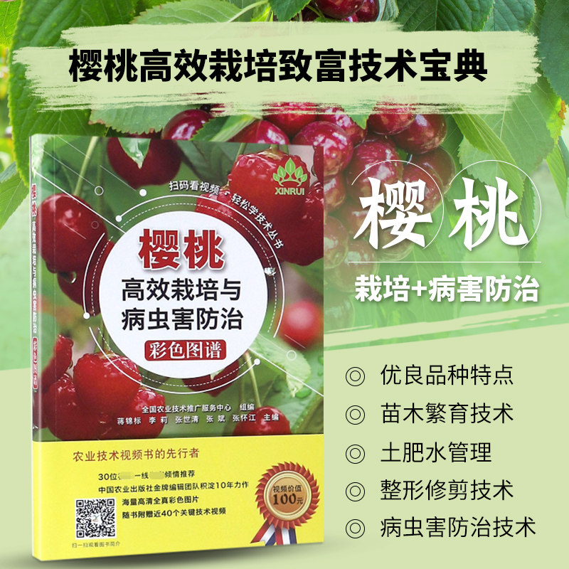 整形修剪 花果管理及病虫害防治技术指导樱桃树种植技术教程书 樱桃