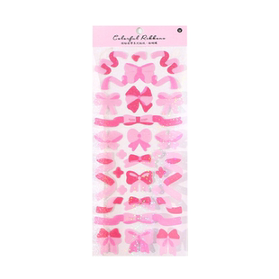 ins风缤纷渐变彩色丝带镭射贴纸炫酷亮片彩带闪光少女手账日记儿童成长册相册diy小卡装饰贴纸素材