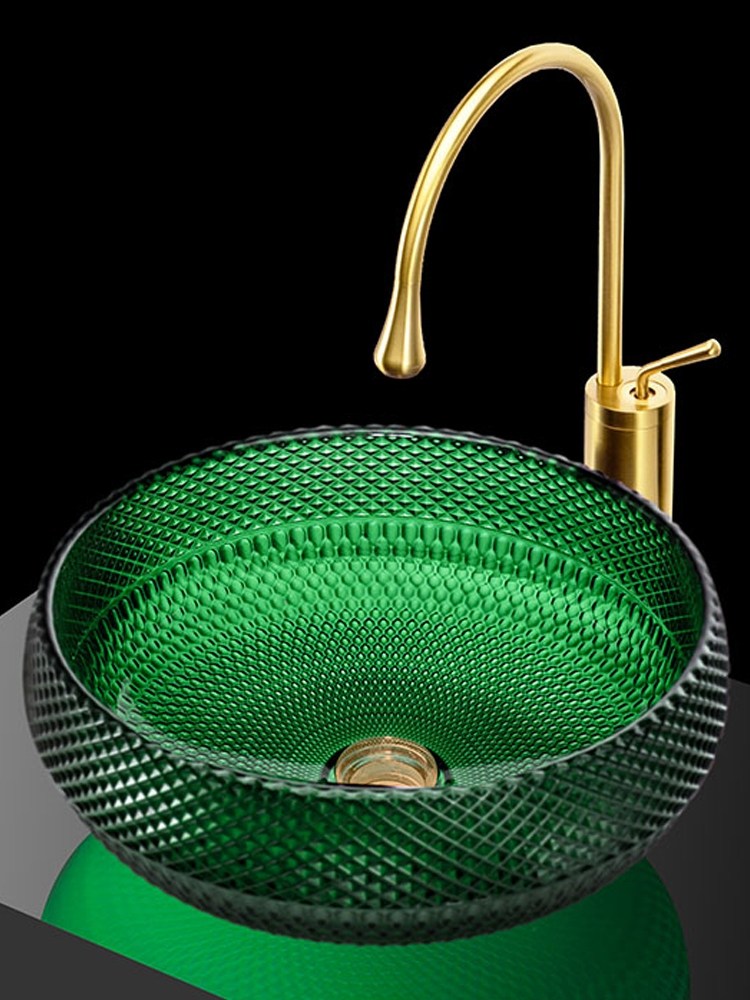 卫生间圆形高白玻璃台上盆洗手盆家用小户型洗脸单盆洗面盆艺术盆,家装主材,台上盆,淘宝优惠券,粉丝福利购,淘宝优惠卷