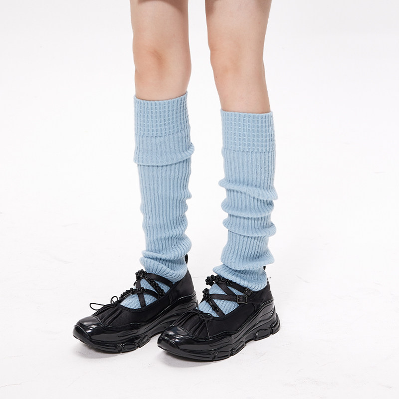 mingoto蓝色秋冬芭蕾风踩脚小腿堆堆袜套女y2k辣妹亚文化针织腿套,女士内衣/男士内衣/家居服,长筒袜,淘宝优惠券,粉丝福利购,淘宝优惠卷