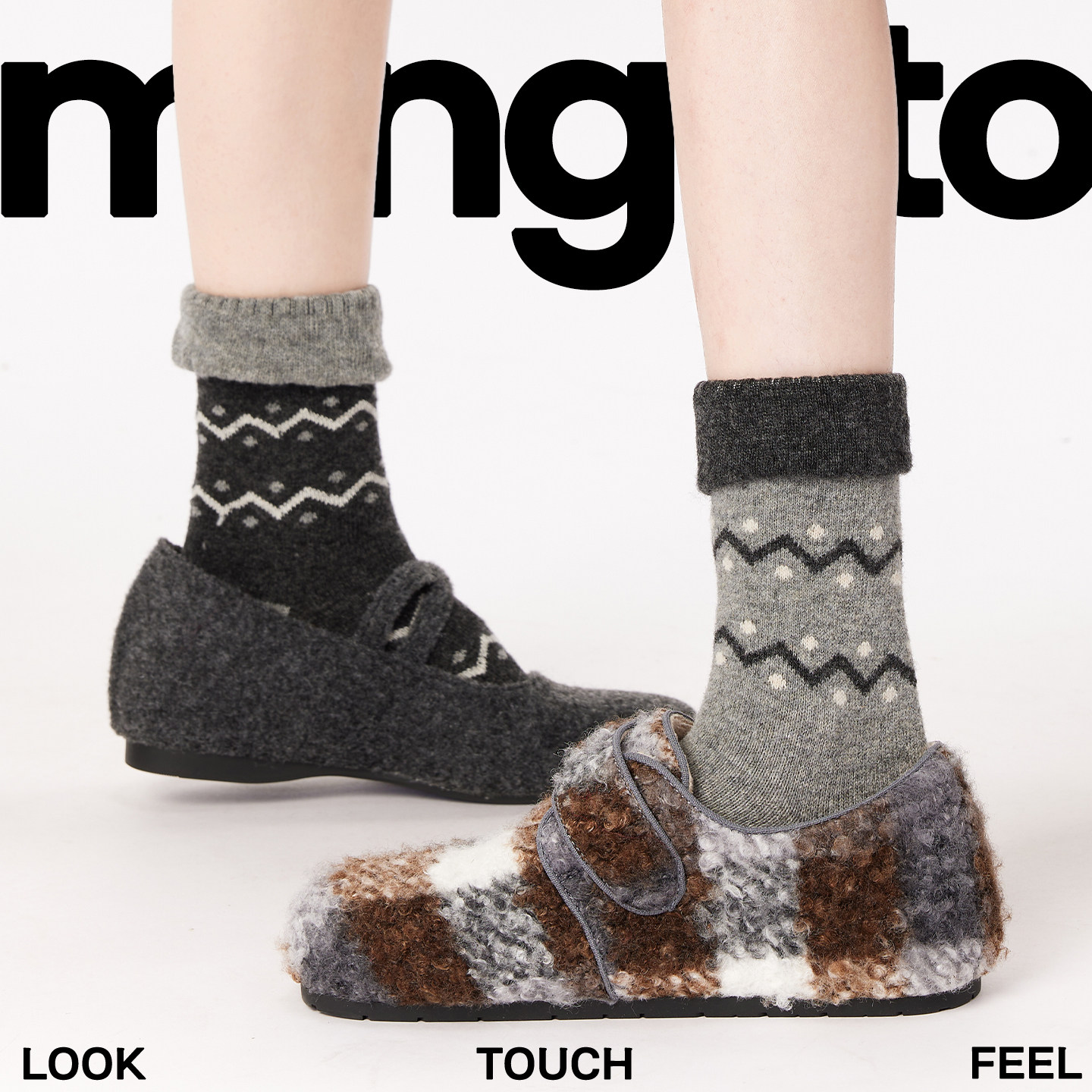 2025新款小腿袜女灰色韩系学院风复古翻边秋冬波点保暖羊毛长筒袜,女士内衣/男士内衣/家居服,长筒袜,淘宝优惠券,粉丝福利购,淘宝优惠卷