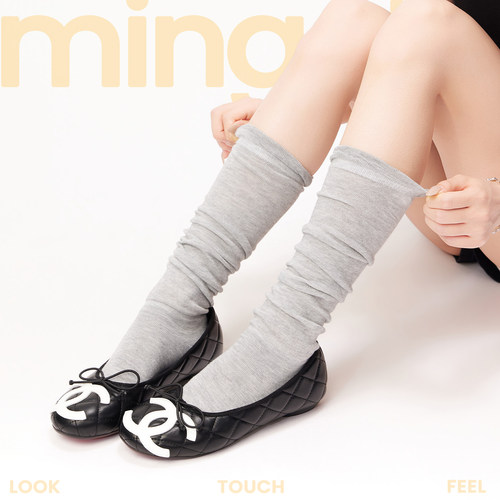 弥构法式复古miu系温柔小腿袜女