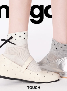 mintogo短袜女2025新款夏白色芭蕾风少女波点蝴蝶结船袜袜子女