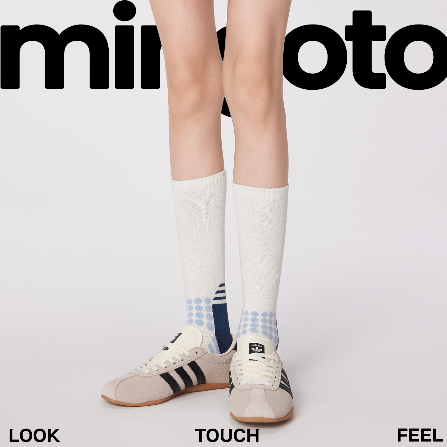 白色运动健身反光毛巾底压力袜女