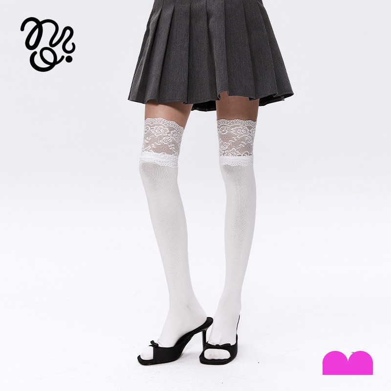 性感丝袜女miu系白色过膝长筒袜蕾丝花边春夏季薄款日系jk小腿袜,女士内衣/男士内衣/家居服,长筒袜,淘宝优惠券,粉丝福利购,淘宝优惠卷