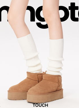 mingoto弥构踩脚袜套女白色miu系竖条纹针织堆堆袜秋冬艺术生袜子