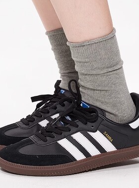 mingoto弥构袜子女款春夏灰色卷边堆堆袜日系学院风无骨中筒袜