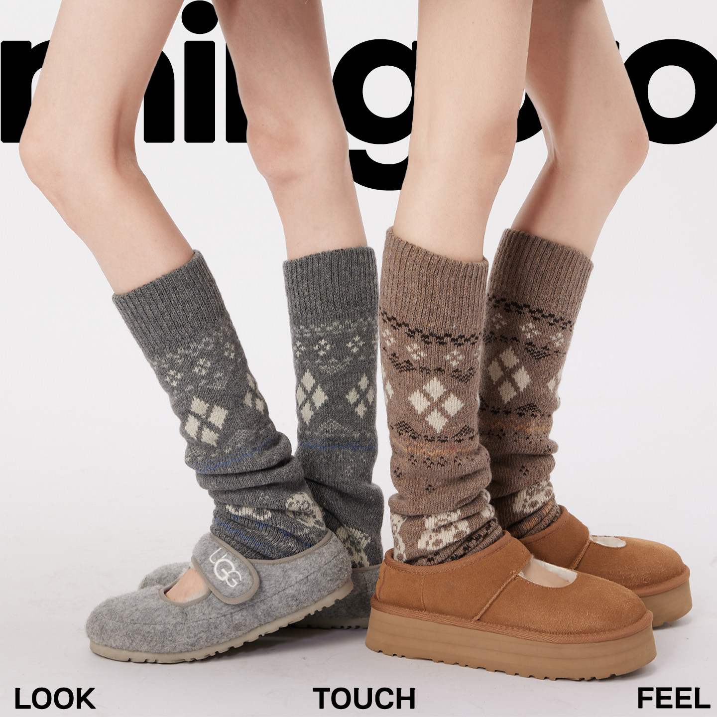灰色小腿袜女款秋冬加厚保暖英伦复古费尔岛学院风针织袜套堆堆袜,女士内衣/男士内衣/家居服,长筒袜,淘宝优惠券,粉丝福利购,淘宝优惠卷