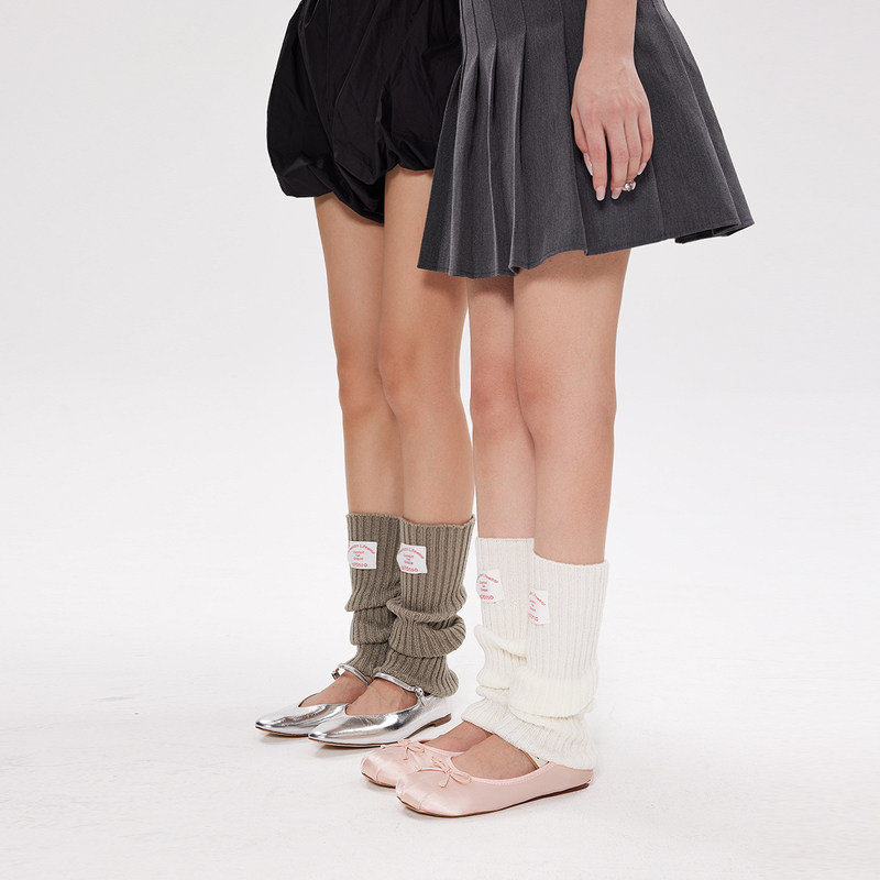 白色袜套女韩版保暖针织堆堆袜女