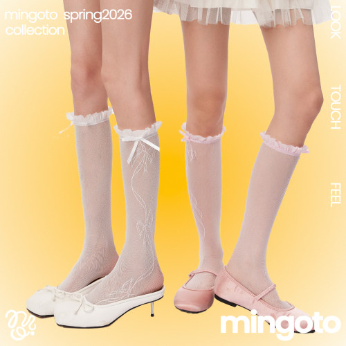 粉色蕾丝小腿袜春夏薄款