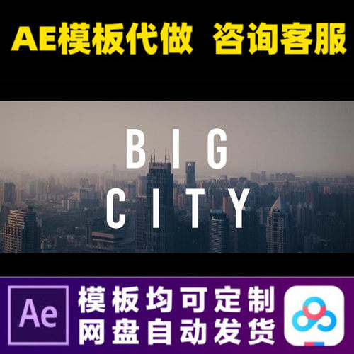 AE模板城市旅游宣传片运动视差照片展示电子相册视频制作素材模版