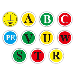 接地标识安全警示警告牌PVC贴纸防水标识牌工厂电源设备线地线机械标签小圆贴电力机械验厂标贴墙贴标牌定制